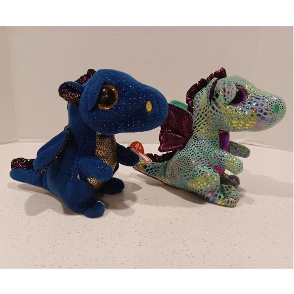 TY Beanie Boos Dragon Plush Cinder & Saffire - Picture 7 of 7